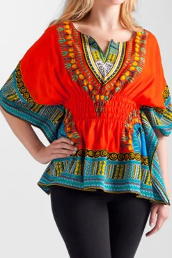 La Cera™ Tunica Tipo Kimono Con Estampado Abstracto