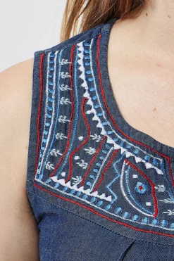 La Cera™ Vestido Bordado Con Canesu Sin Mangas La Cera