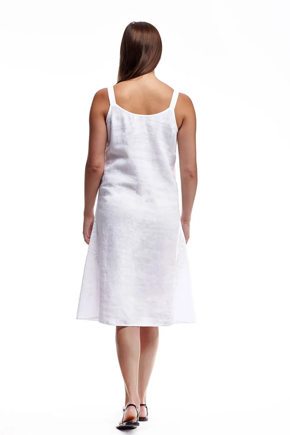 La Cera™ Vestido Bordado Sin Mangas De Lino