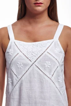 La Cera™ Vestido Bordado Sin Mangas De Lino