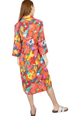 La Cera™ Vestido Camisero Veraniego Con Botones Y Estampado Floral En La Parte