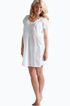 La Cera™ Vestido Campesino Corto Con Mangas Abullonadas La Cera