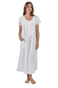 La Cera™ Vestido Con Apliques De Encaje 100% Algodon La Cera