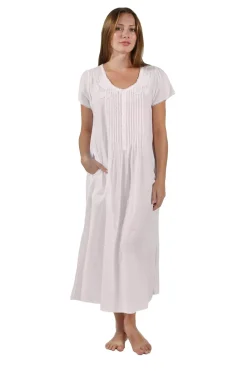La Cera™ Vestido Con Apliques De Encaje 100% Algodon La Cera