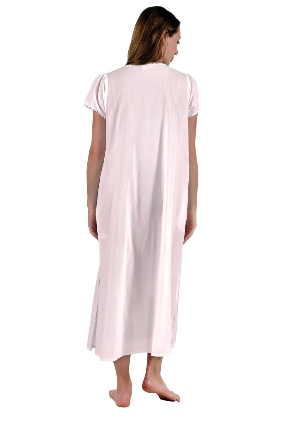 La Cera™ Vestido Con Apliques De Encaje 100% Algodon La Cera