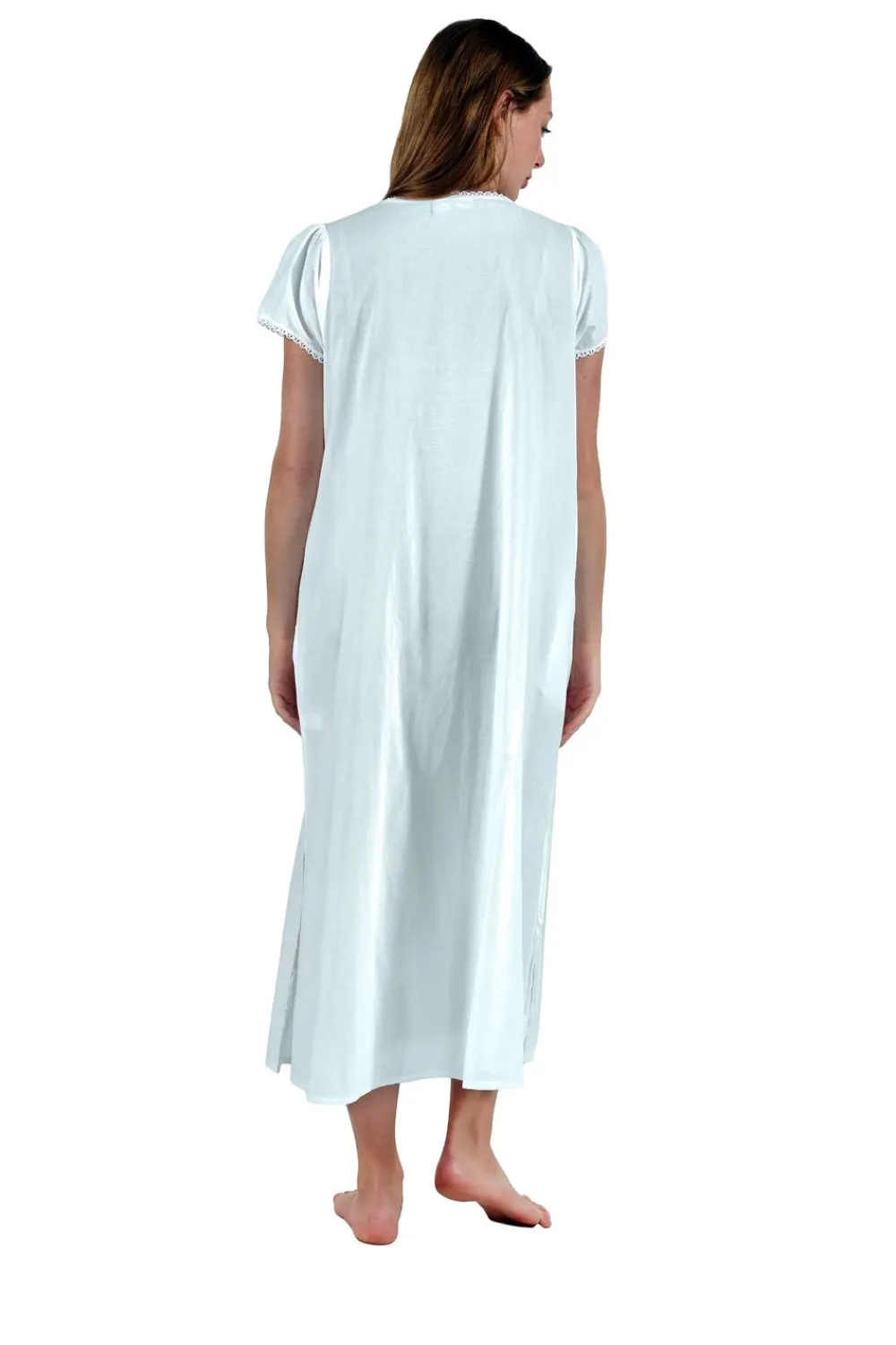 La Cera™ Vestido Con Apliques De Encaje 100% Algodon La Cera