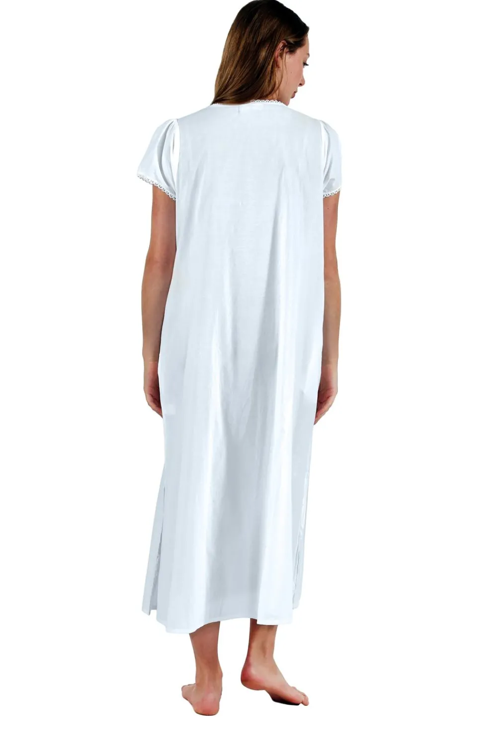 La Cera™ Vestido Con Apliques De Encaje 100% Algodon La Cera
