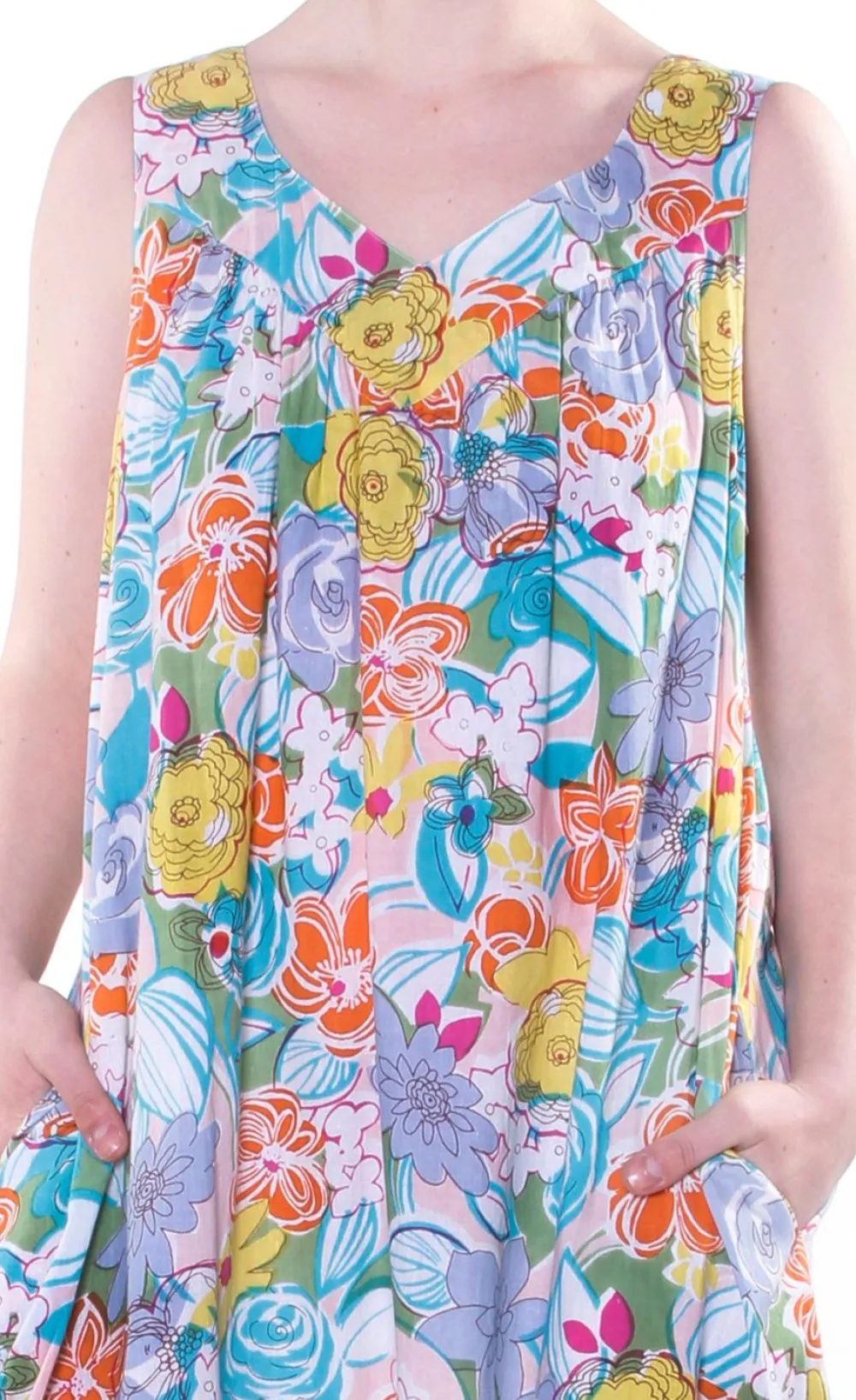La Cera™ Vestido Con Cuello Redondo Y Estampado De Cachemira Con Bolsillos