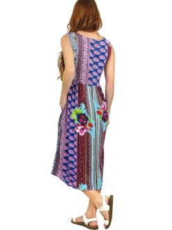 La Cera™ Vestido Con Estampado De Borde De Cintura Imperio Y Escote En V