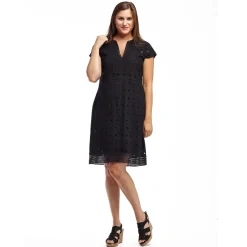 La Cera™ Vestido Con Mangas Japonesas Y Encaje Con Medallones De La Cera
