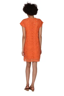 La Cera™ Vestido Con Mangas Japonesas Y Encaje Con Medallones De La Cera