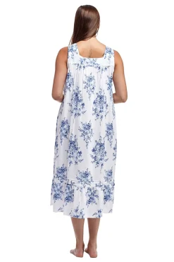 La Cera™ Vestido Con Volantes Y Ribete De Encaje 100 % Algodon, Estampado Flora