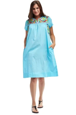La Cera™ Vestido De Manga Corta Bordado La Cera