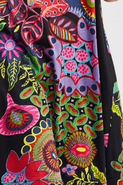 La Cera™ Vestido De Manga Corta Con Estampado Floral Novedoso De La Cera