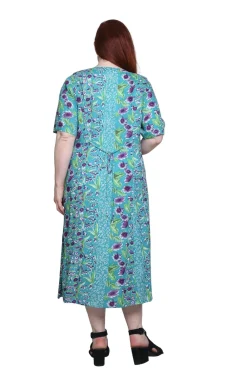 La Cera™ Vestido De Manga Corta Con Botones En La Parte Delantera La Cera De Ta