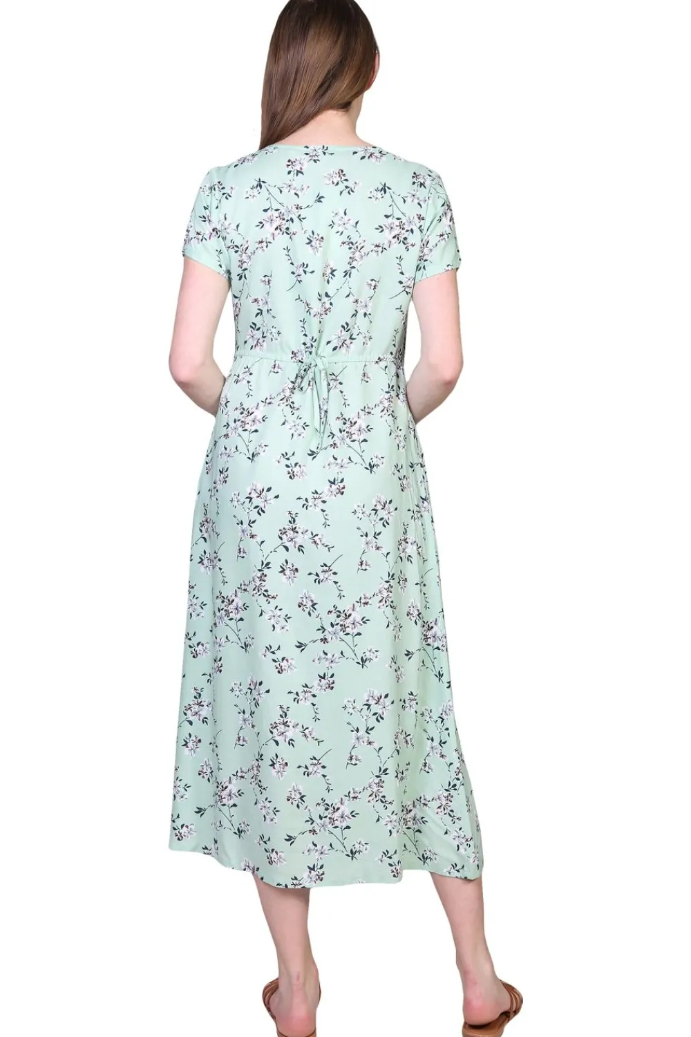La Cera™ Vestido De Manga Corta Con Botones En La Parte Delantera La Cera