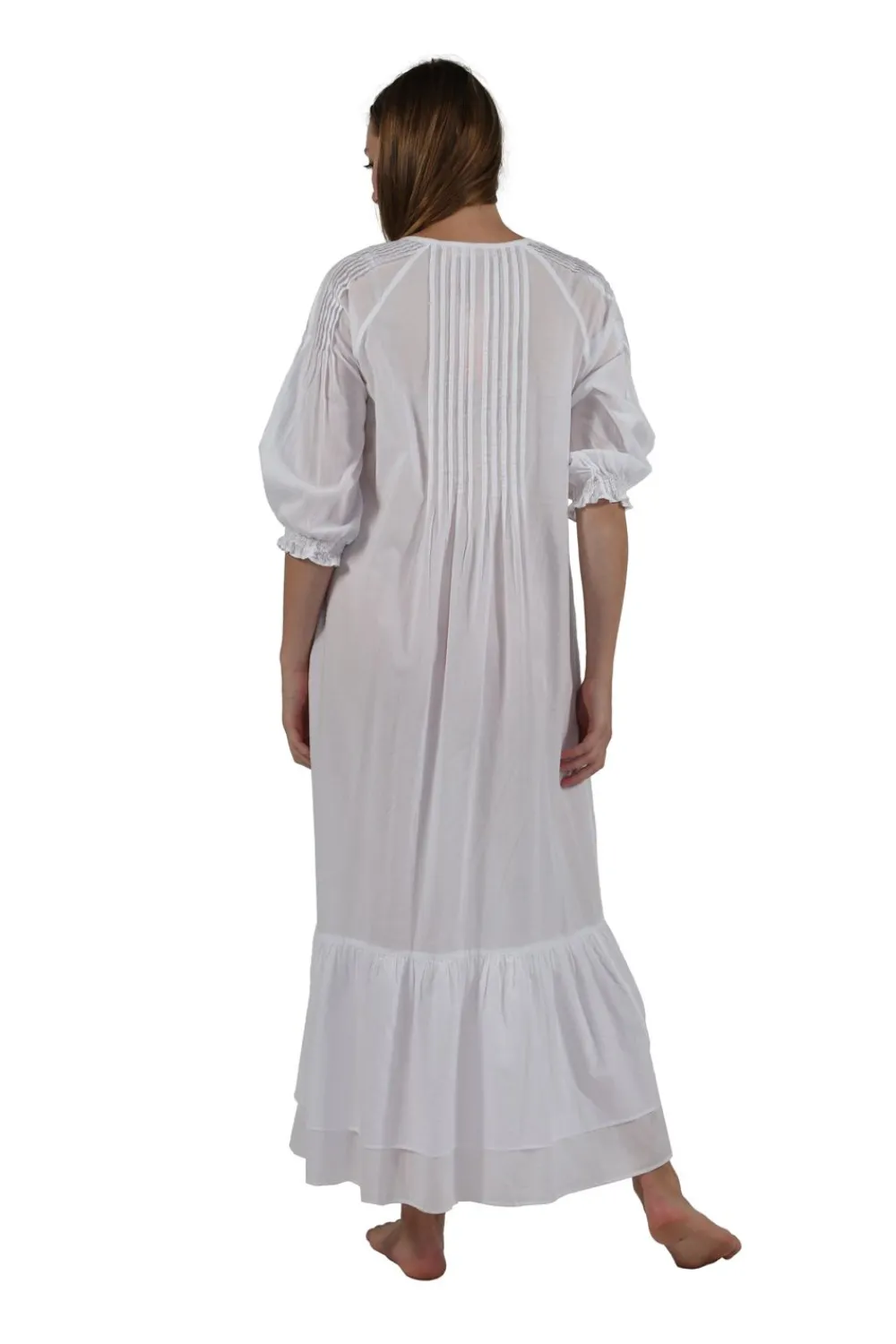 La Cera™ Vestido De Manga Larga Bordado 100% Algodon