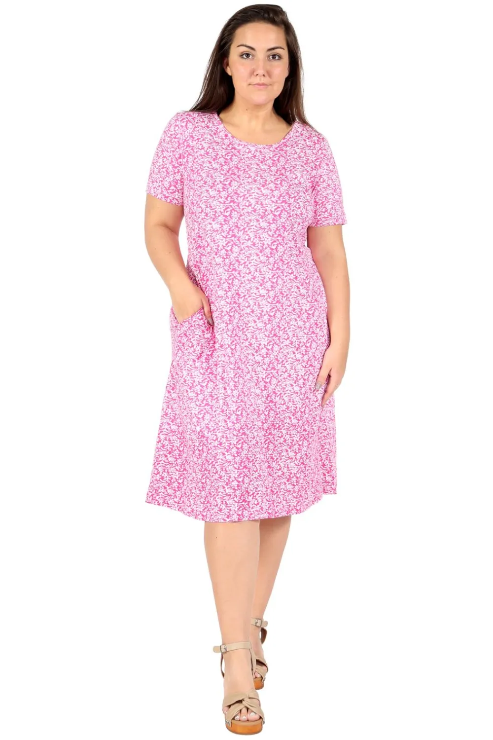 La Cera™ Vestido De Punto Evase De Talla Grande La Cera