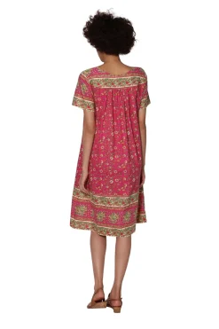 La Cera™ Vestido Estampado Floral Elegante De Manga Corta La Cera