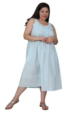 La Cera™ Vestido Estilo Pichi Sin Mangas Con Bordado De Talla Grande La Cera
