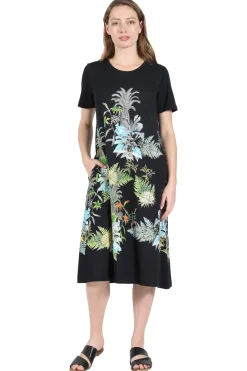 La Cera™ Vestido Evase De Punto De Algodon Con Estampado La Cera