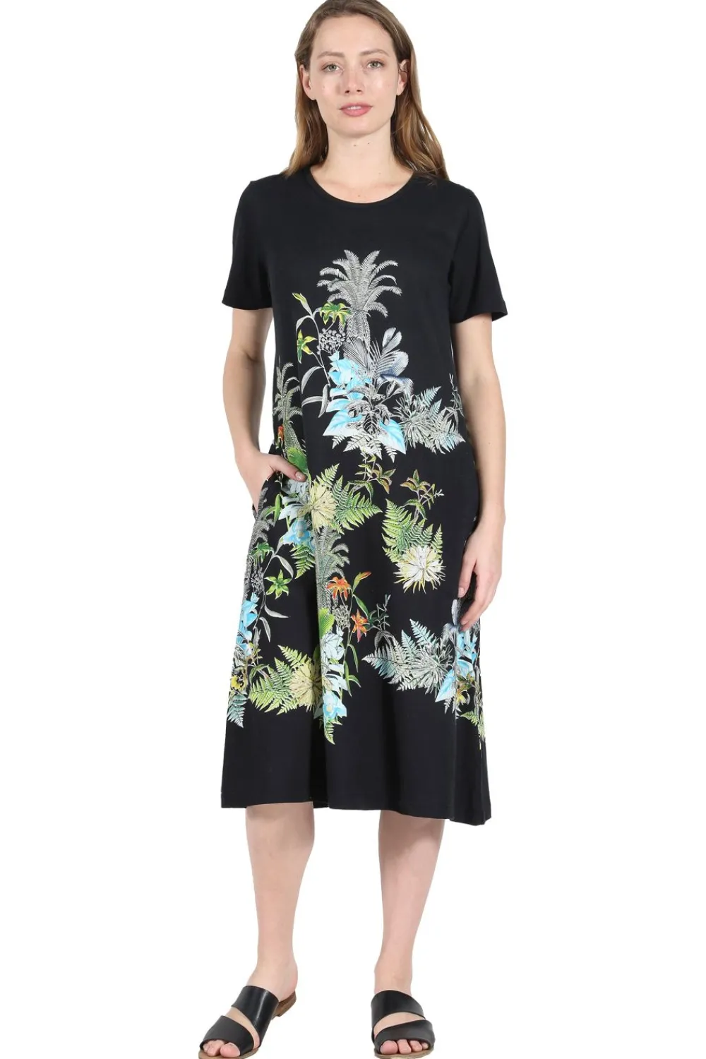 La Cera™ Vestido Evase De Punto De Algodon Con Estampado La Cera