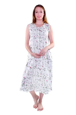 La Cera™ Vestido La Cera Sin Mangas Rose Vine 100% Algodon