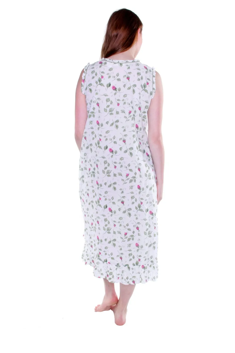 La Cera™ Vestido La Cera Sin Mangas Rose Vine 100% Algodon