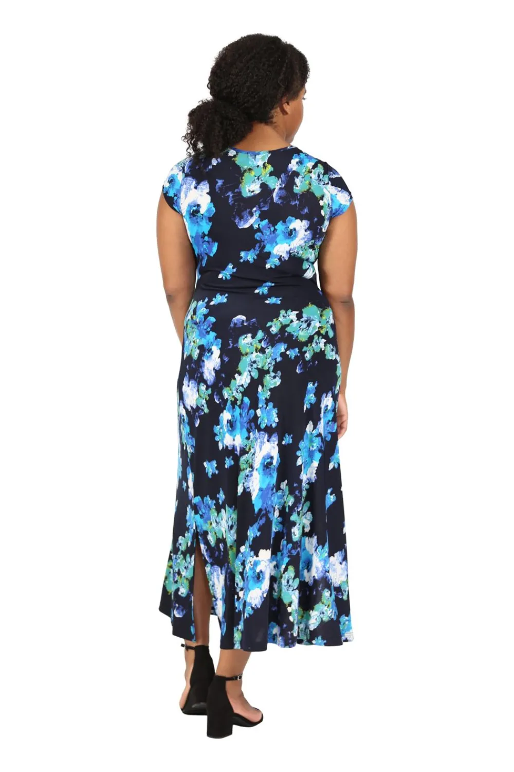 La Cera™ Vestido Largo De Manga Corta Floral De Talla Grande La Cera