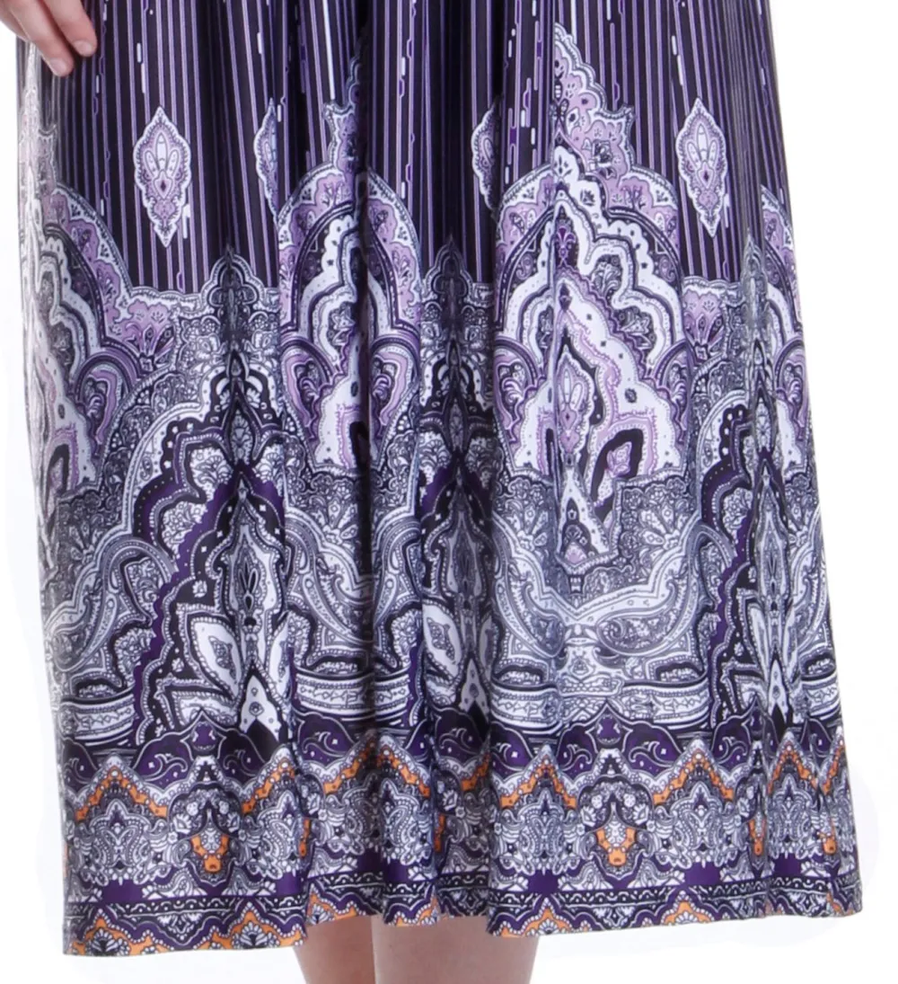 La Cera™ Vestido Largo Estampado Sin Mangas Con Estampado De Borde De La Cera