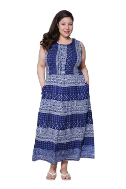 La Cera™ Vestido Largo Sin Mangas De Talla Grande En Paisley De La Cera