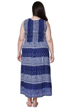 La Cera™ Vestido Largo Sin Mangas De Talla Grande En Paisley De La Cera