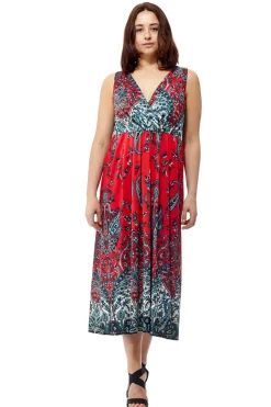 La Cera™ Vestido Largo Sin Mangas Con Estampado De Cachemira De La Cera