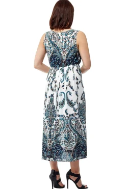 La Cera™ Vestido Largo Sin Mangas Con Estampado De Cachemira De La Cera