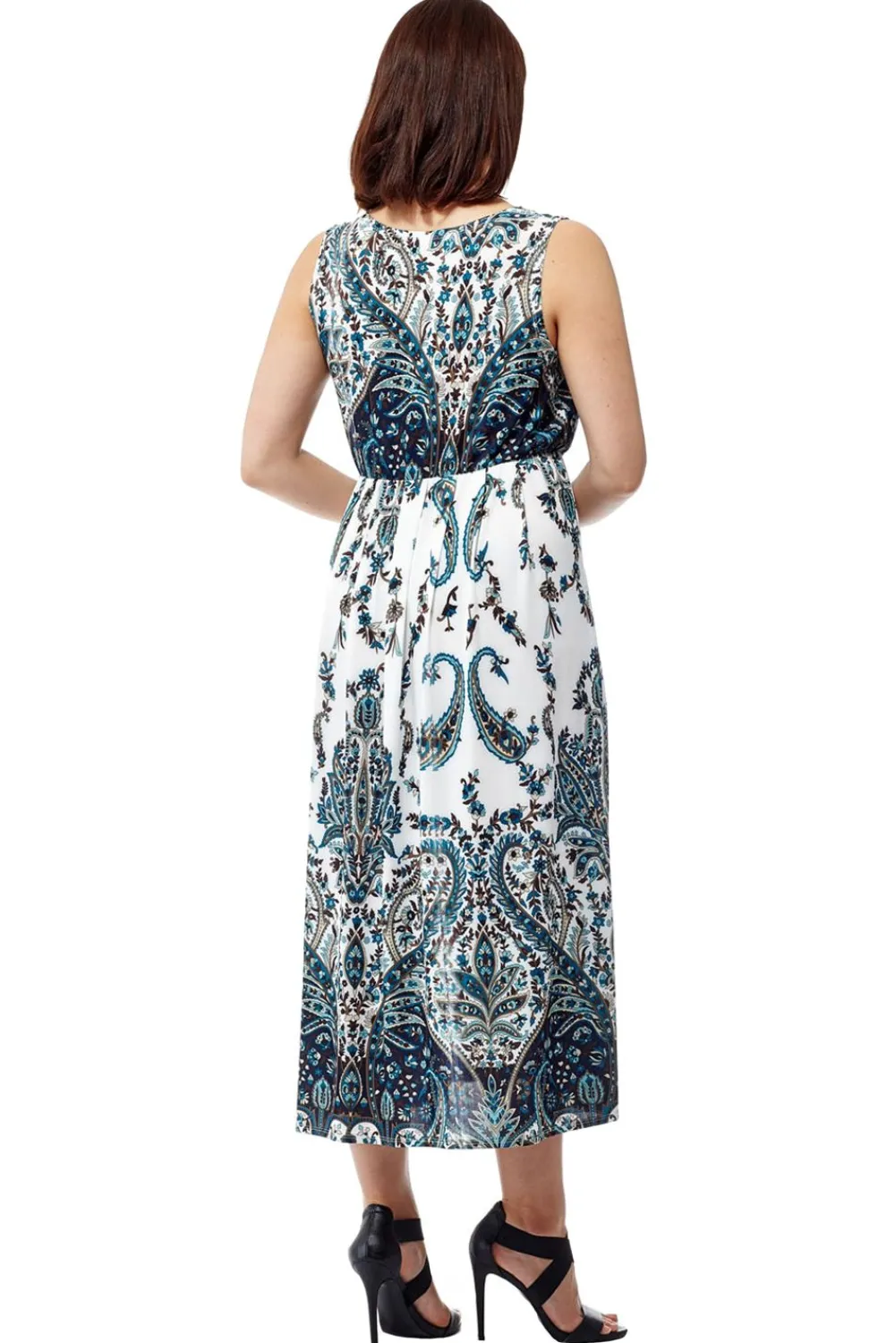 La Cera™ Vestido Largo Sin Mangas Con Estampado De Cachemira De La Cera