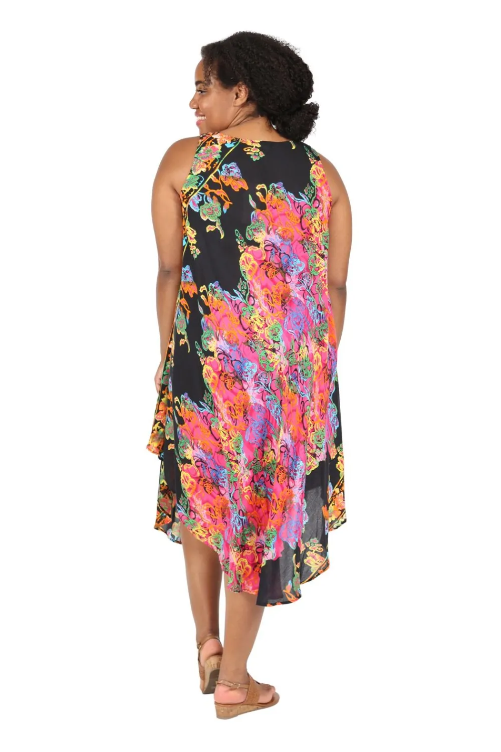 La Cera™ Vestido Panuelo Talla Grande Con Estampado Multiple