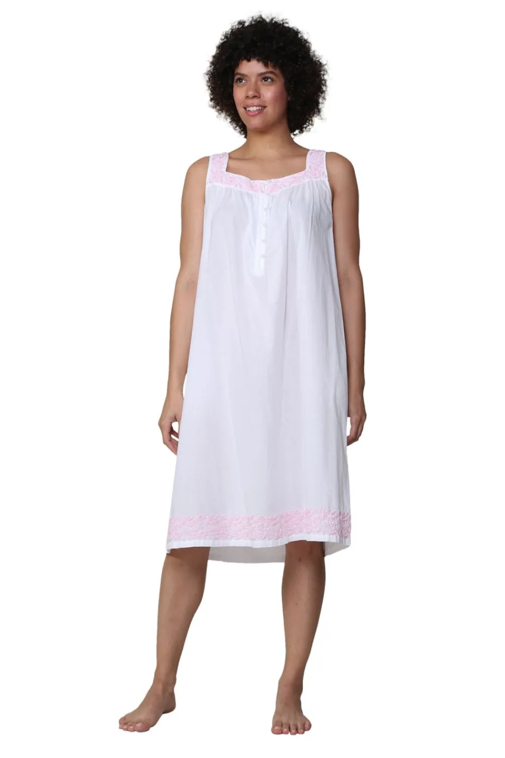 La Cera™ Vestido Sin Mangas Con Bordado En Contraste De La Cera