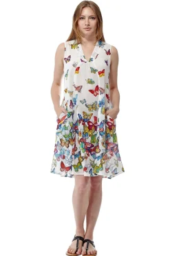 La Cera™ Vestido Sin Mangas Con Estampado De Mariposas La Cera