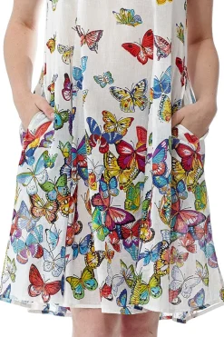 La Cera™ Vestido Sin Mangas Con Estampado De Mariposas La Cera