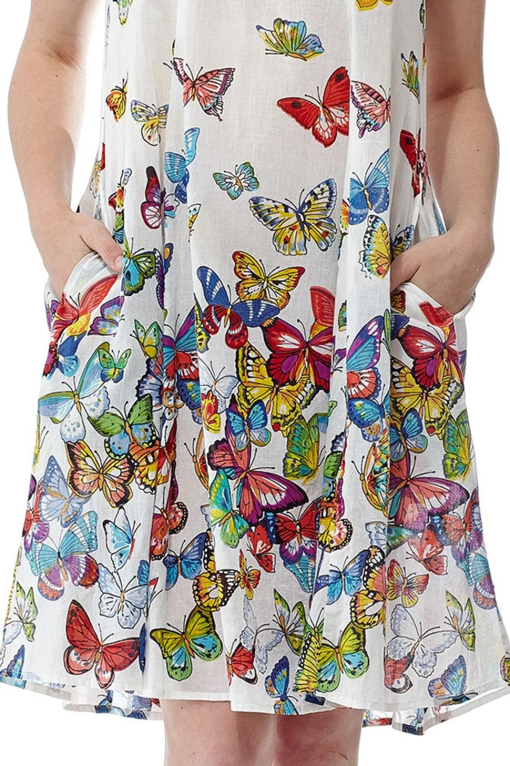 La Cera™ Vestido Sin Mangas Con Estampado De Mariposas La Cera