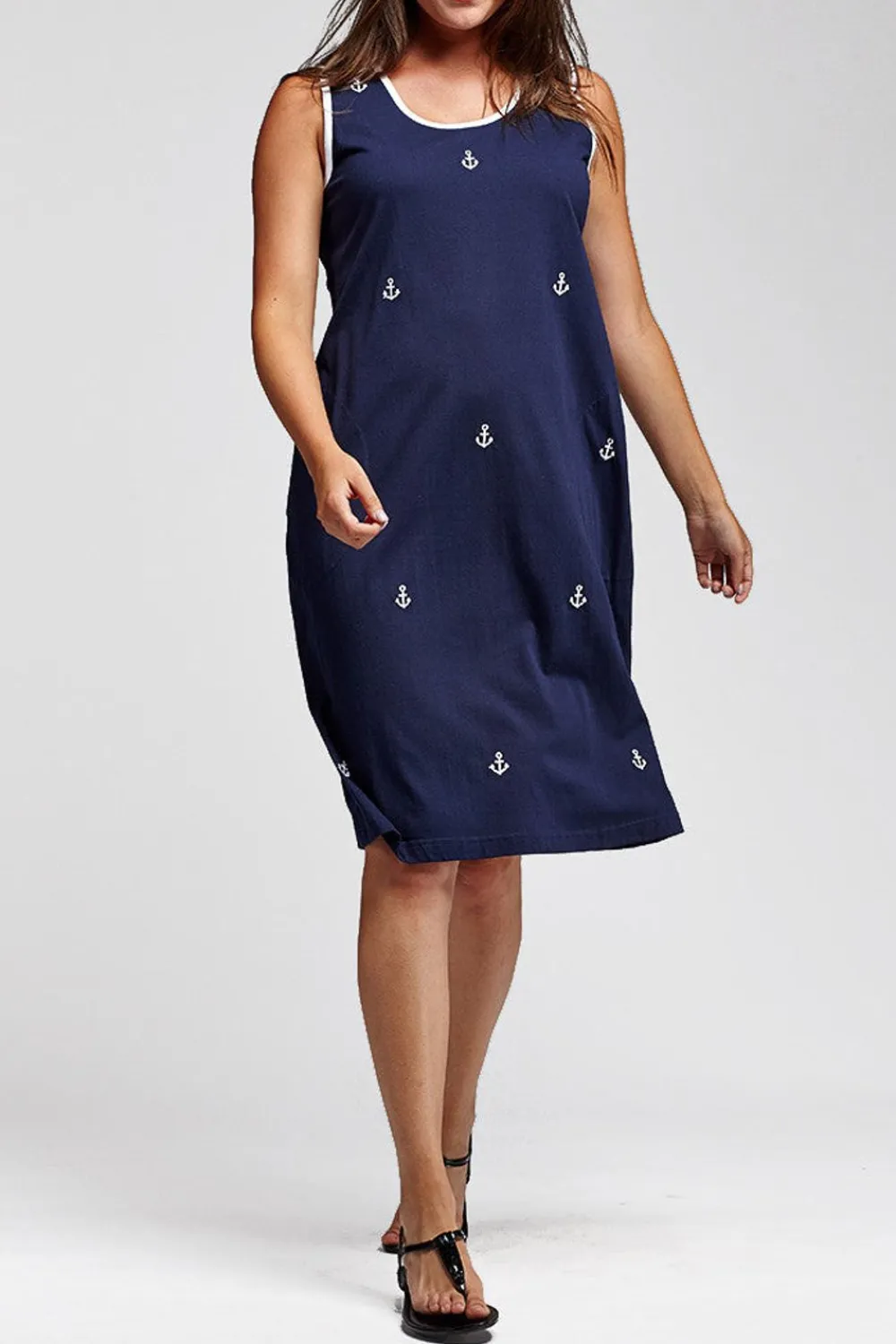 La Cera™ Vestido Sin Mangas Con Estampado De Ancla