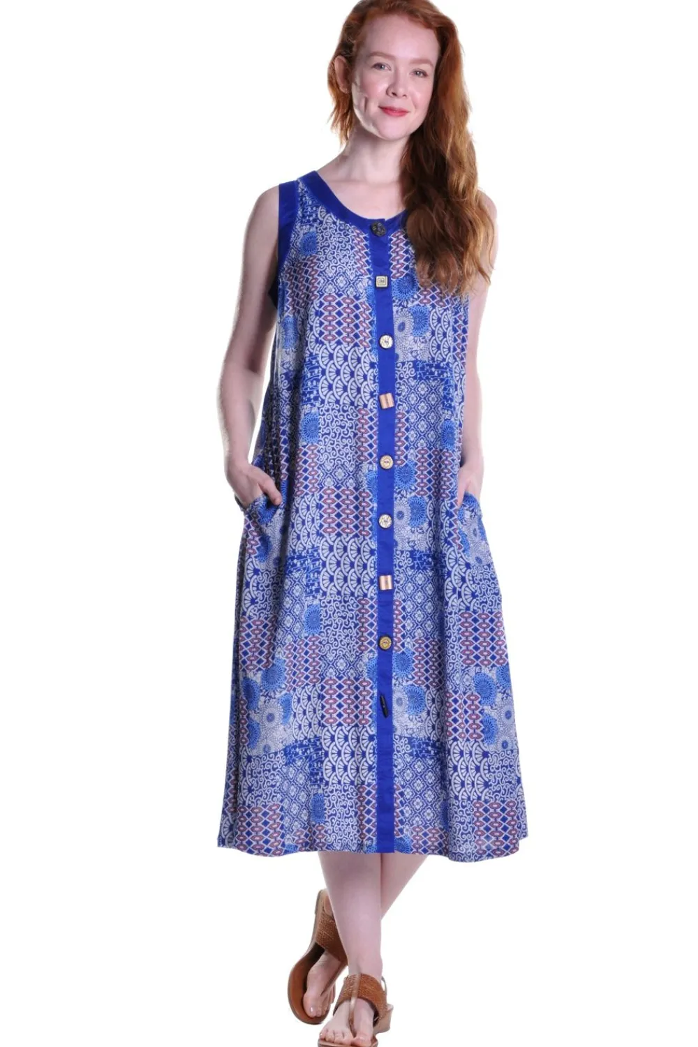 La Cera™ Vestido Sin Mangas De Talla Grande Con Patchwork De La Cera