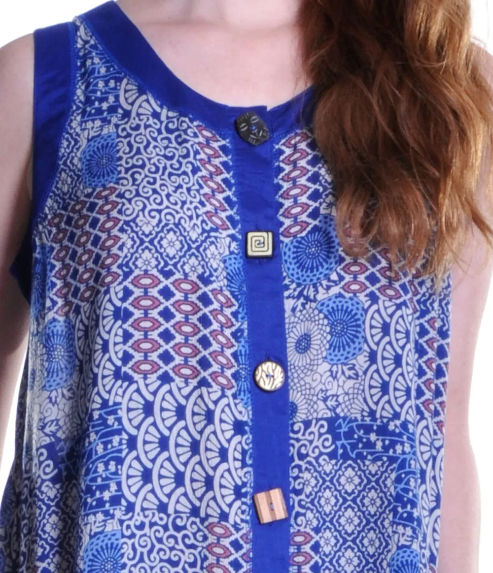 La Cera™ Vestido Sin Mangas De Talla Grande Con Patchwork De La Cera