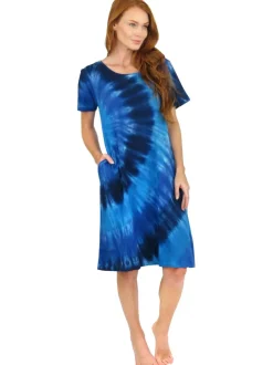 La Cera™ Vestido Vaquero Con Efecto Tie-Dye Y Manga Corta De Punto De Algodon L
