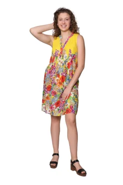 La Cera™ Vestido Veraniego Corto Floral Sin Mangas La Cera